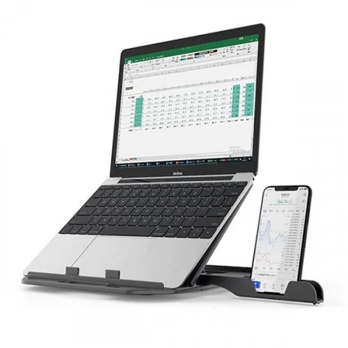 Coofbe Plastik 360° Döner Masaüstü Laptop Standı Ve Telefon Tutucu Yükseklik Ayarlı Laptop Tutucu - 4