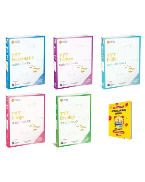 TYT 2025 Matematik Türkçe Fizik Kimya ve Biyoloji Soru Bankaları 5li Set