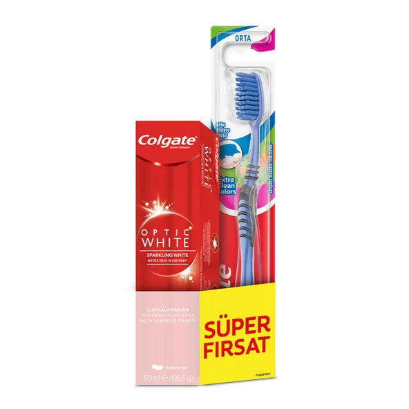Colgate Optic White 50 Ml&Extra Clean Diş Fırçası