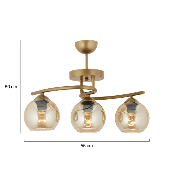 Apliqa Elite 3Lü Eskitme Bal Camlı Modern Mutfak Yatak odası Salon Avize - 10