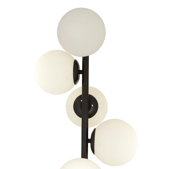 Uzel 5Li Siyah Modern Tasarım Metal Lambader - Resim 4