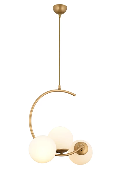 Apliqa Ladre 3Lü Beyaz Camlı Eskitme Boyalı Modern Sarkıt, MutfakYatak odası Salon Avize - Resim 4