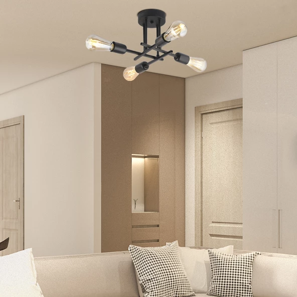 Apliqa Glam 4 Lü Modern Plafonyer Genç Odası Mutfak Yatak Odası Avize - 2