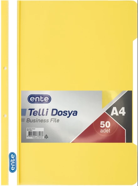 Ente Telli Dosya A4 50 Li Sarı