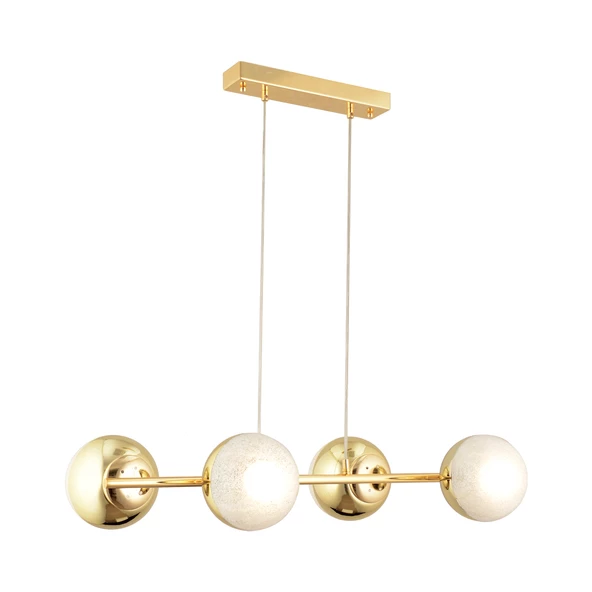 Apliqa BERCA 4LÜ GOLD AVİZE Modern Mutfak Yemek Masası Üstü Yatak odası Salon Avize - Resim 3