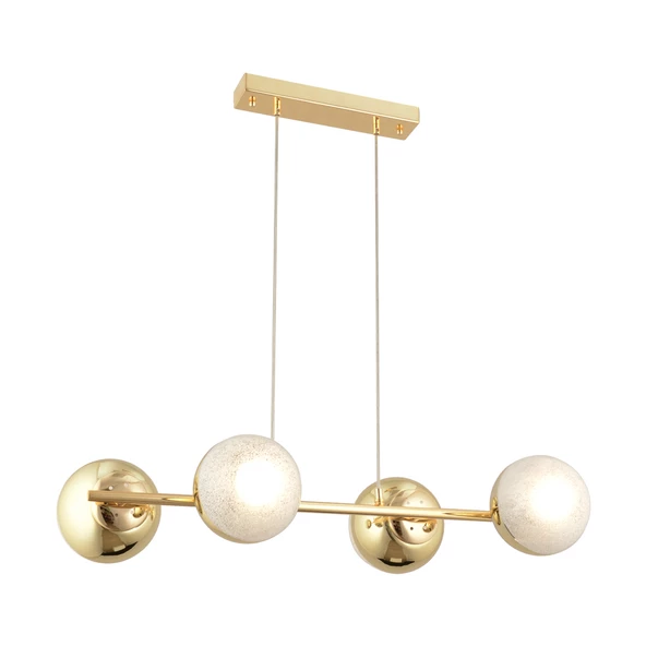 Apliqa BERCA 4LÜ GOLD AVİZE Modern Mutfak Yemek Masası Üstü Yatak odası Salon Avize - Resim 2