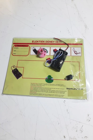 Okul Deney Seti - Elektrik Seti Ampul - Pil Yatağı - Duy -Düğme Seti - 3