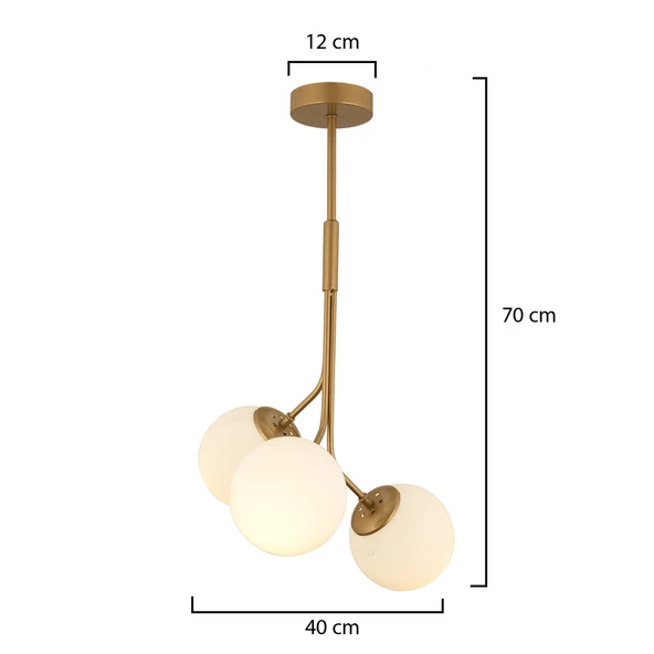 Apliqa Artel 3Lü Eskitme Top Avize Modern Sarkıt, Mutfak Yatak odası Salon Avize - Resim 4