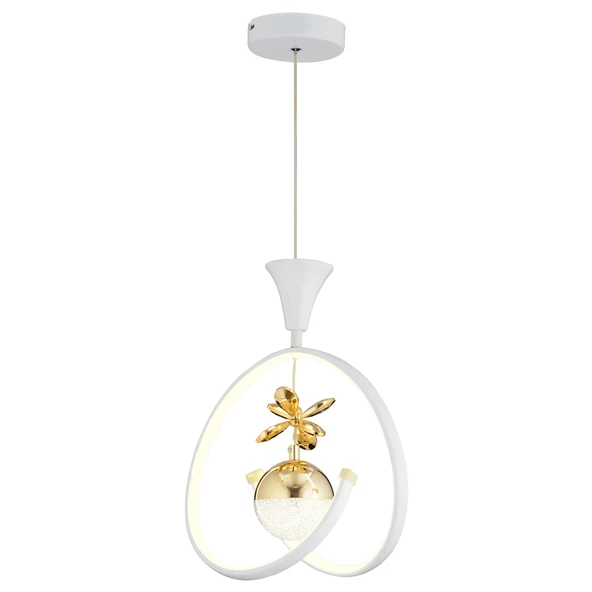 Mengü Tekli Beyaz Gold 3 Renkli 36 Watt Ledli Modern Oturma Odası, Koridor, Salon Led Avize - Resim 3