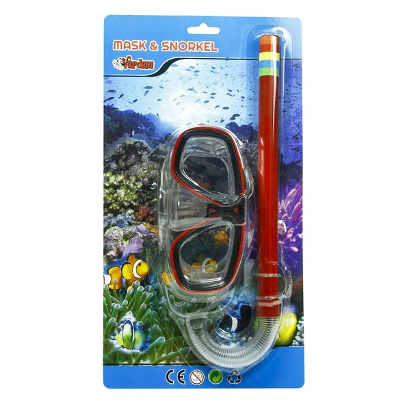 Vardem Yetişkin Dalış Maskesi ve Şnorkel Seti Kırmızı (M302S01) - 2