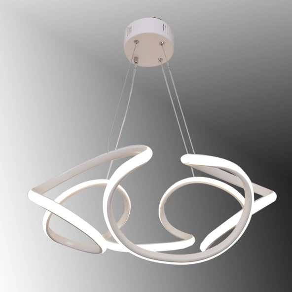 TT307-40-BY TT Aydınlatma Helezon Modeli Mat Beyaz Led Avize