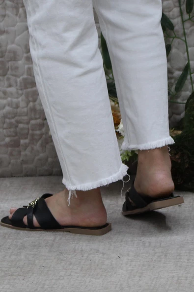 Fort 3565 Siyah Zarif Şık Günlük Terlik Ev Terliği Kadın Terlik - Resim 4