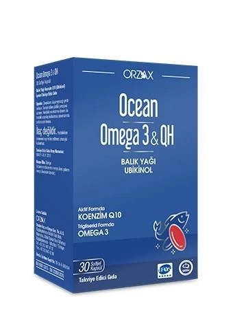 Orzax Ocean Omega 3 & QH Takviye Edici Gıda 30 Kapsül