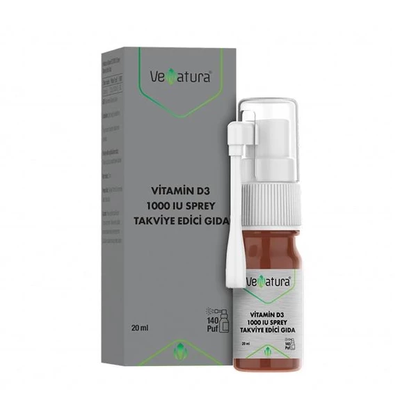 VeNatura Vitamin D3 1000 IU Sprey Takviye Edici Gıda 20 ml