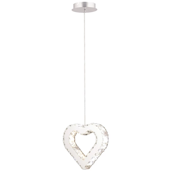 Apliqa Evin Kalp Krom Kaplamalı Kristalli Taşlı Modern Tasarım  Kristal  Salon Avize - Resim 3