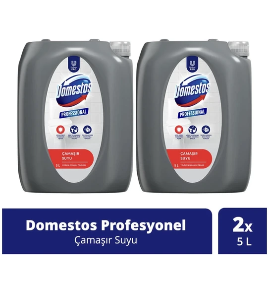 Domestos Profesyonel Yoğun Kıvamlı Çamaşır Suyu 10 Lt (5lt x 2 Adet) ürün görseli 1