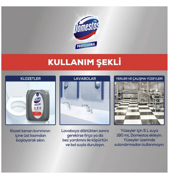 Domestos Çamaşır Suyu Pro Çamaşır Suyu 20 Lt (5 Lt x 4 Adet) - Resim 5