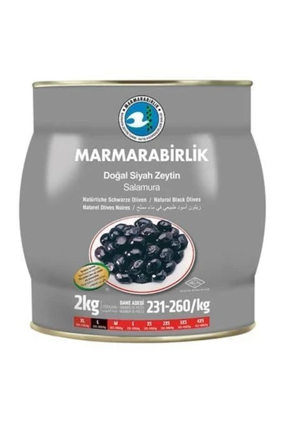 MarmaraBirlik 2 Kg Yağlı Salamura Zeytin (L) 231-260