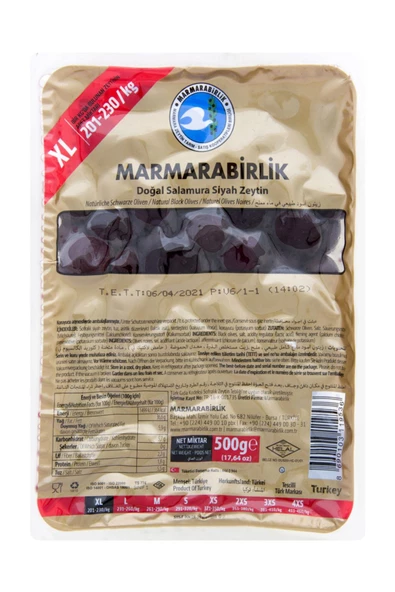 MarmaraBirlik Mega Zeytin 500 gr 201-230 Adet