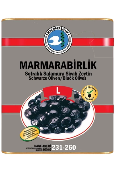 MarmaraBirlik Hiper 231-260 Kb L Yağlı Salamura Zeytin 10 Kg