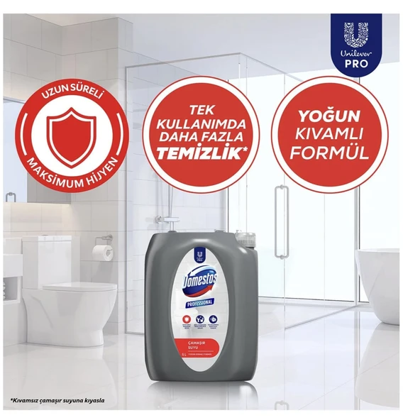 Cif Professional Güçlü Yağ Çözücü 10 L (5lt x 2 Adet) Domestos Professional Çamaşır Suyu 10 L (5lt x 2 Adet) - Resim 3