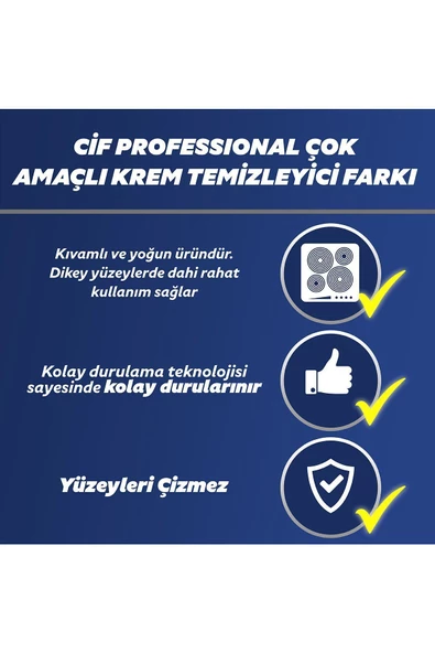 Cif Professional Çok Amaçlı Krem Temizleyici 1,9 Lt 3adet - Resim 7