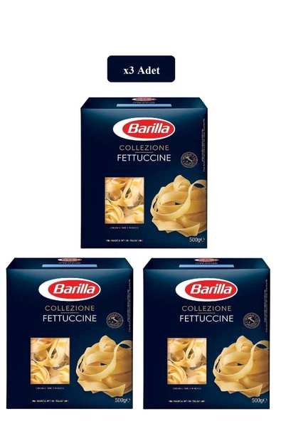 Barilla 3 Paket Collezıone Fettuccine Makarna 500 Gram