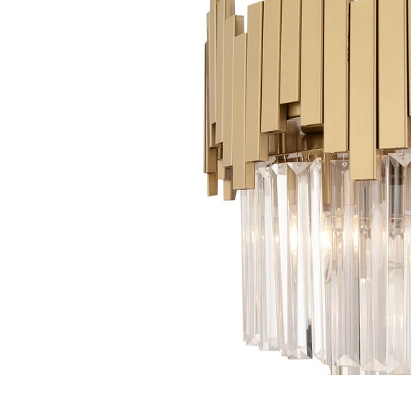 Apliqa Navona Eskitme  Kristalli, Taşlı Modern Tasarım Kristal Salon Avize - 5