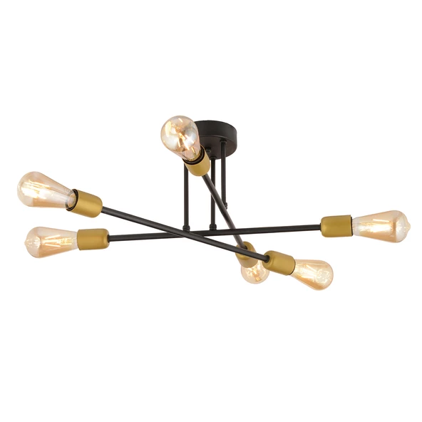 Apliqa Octopus 6Lı Siyah Modern Genç Odası Yatak Odası Mutfak Retro Salon Avize - 4