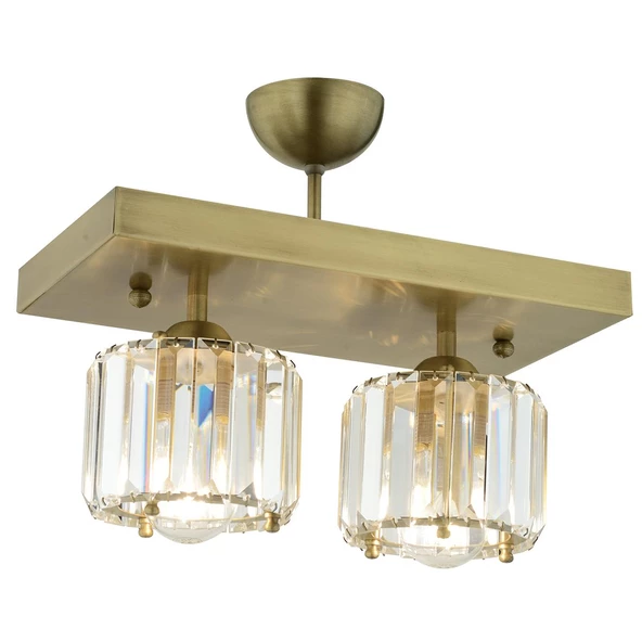 Apliqa Sabrina 2 Li Eskitme Plafonyer Kristalli Taşlı Modern Tasarım Kristal Salon Avize - 5