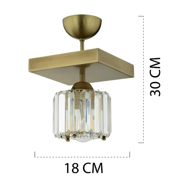 Apliqa Sabrina Tekli Eskitme Plafonyer Kristalli Taşlı Modern Tasarım Kristal Salon Avize - Resim 9