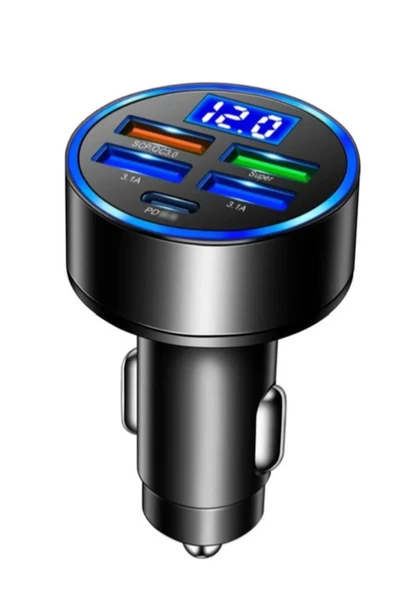 5-port Usb Fast Car Charger