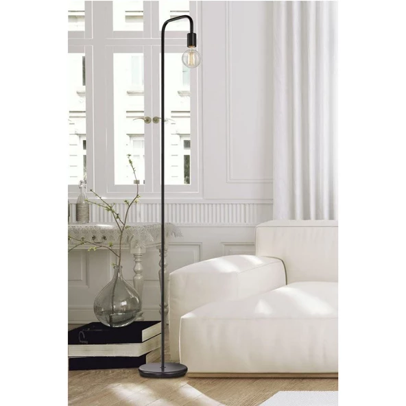 Apliqa Klara Siyah Modern Tasarım Retro Dekoratif Metal Lambader - 5