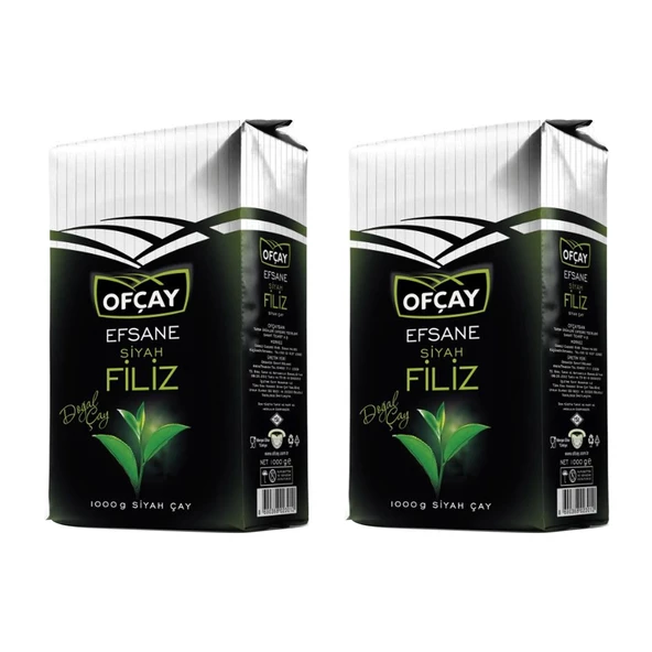 Ofçay Efsane Filiz Siyah Çay 1 Kg X 2 Paket