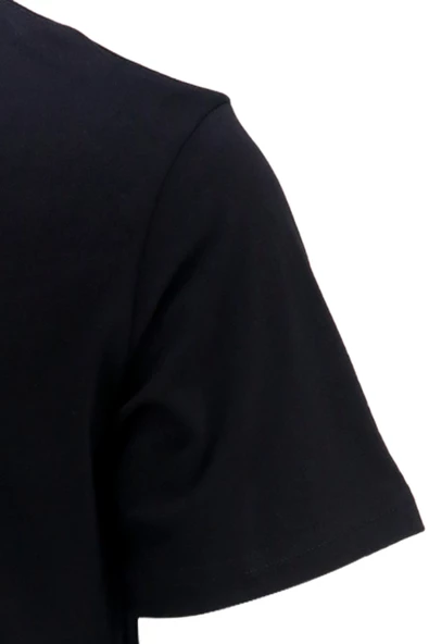 Erkek Bisiklet Yaka Standart Fit Siyah T-Shirt - 6