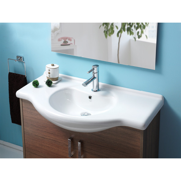 Turkuaz Seramik Cerastyle Nil 120 x 50 Cm Etajerli Lavabo - 3