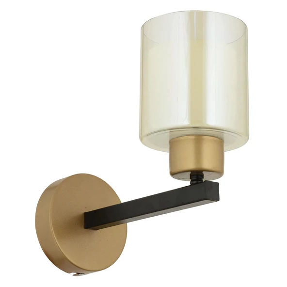 Apliqa Jade Eskitme Siyah Boyalı Çift Camlı Duvar Lambası Yatak Odası-Banyo-Yatak Başı Aplik - 5