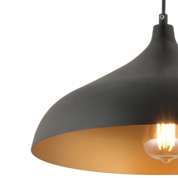 Apliqa Pera Siyah Tekli Modern Retro Sarkıt Retro Salon Avize - 6