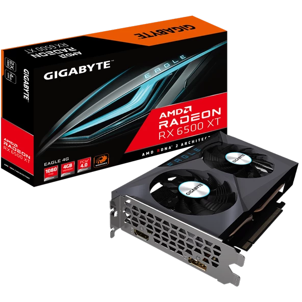 GIGABYTE RADEON RX 6500 XT EAGLE 4G 4GB GDDR6 64bit DX12 AMD Ekran Kartı