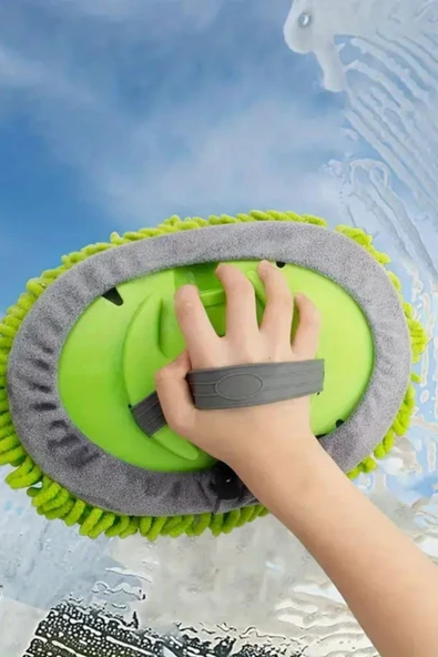 Araba Yıkama Fırçası Oto Yıkama Seti Mop Mikrofiber Bezli Teleskopik Saplı 1 Yedek Bez Hediyeli - 6