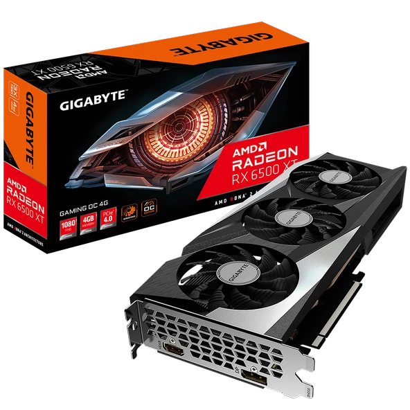 GIGABYTE RADEON RX 6500 XT GAMING OC 4G 4GB GDDR6 64Bit AMD Ekran Kartı