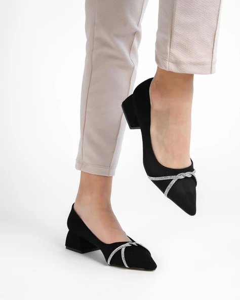 İremsu 4 cm Topuklu Taşlı Kadın Klasik Ayakkabı ürün görseli 1