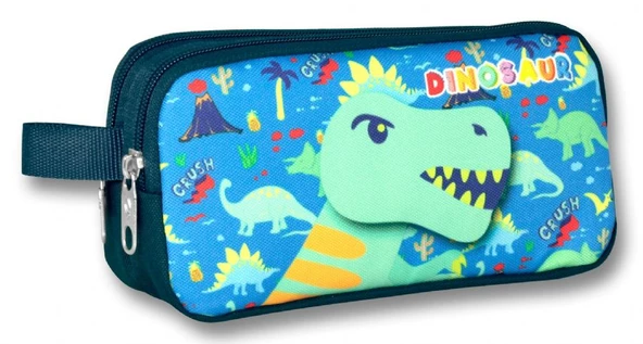 Ümit Çanta Cennec 3D Dinazor Bölmeli Üçlü Okul Çanta Seti - Yeşil - Erkek Çocuk - Resim 4