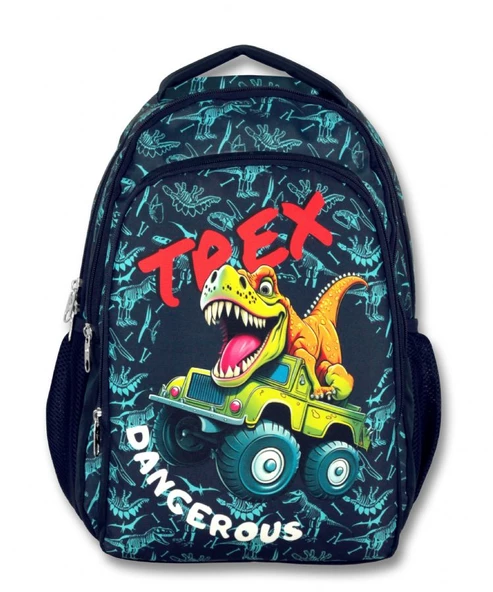 Cennec Trex Erkek Çocuk Lacivert/Mavi İlkokul Sırt Çantası ve Beslenme Çantası Seti - Resim 2