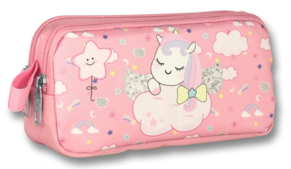 Ümit Çanta Cennec Işıltılı Kanatlar Unicorn Baskılı Üçlü İlkokul Çanta Seti - Pembe - Kız Çocuk - Resim 4