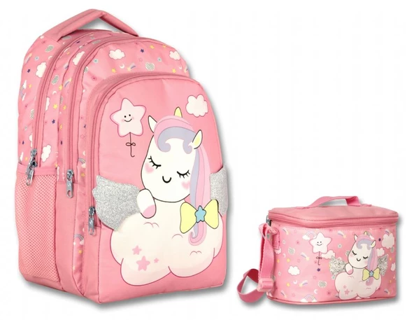 Cennec Işıltılı Kanatlar  İlkokul Sırt Çantası Ve Beslenme Çantası Seti ürün görseli 1