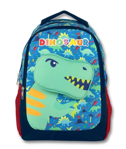 Cennec Yeşil Erkek Çocuk 3D Dinazor İlkokul Sırt Çantası ve Beslenme Çantası Seti - Resim 2
