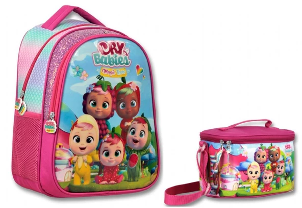 Cry Babies Kız Çocuk Pembe İlkokul Sırt Çantası ve Beslenme Çantası Seti ürün görseli