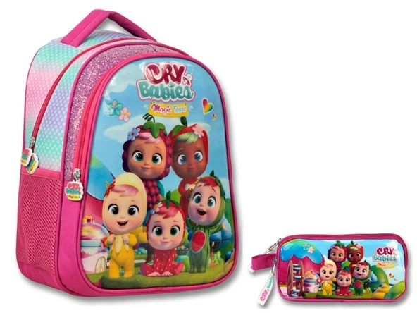 Cry Babies Kız Çocuk Pembe İlkokul Çantası ve Kalemlik Seti