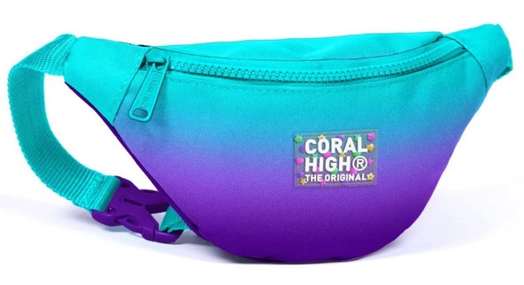 Coral High Erkek Çocuk Turkuaz Mor Renk Geçişli Desenli İlkokul Okul Çanta Seti ve Bel Çantası - Resim 5